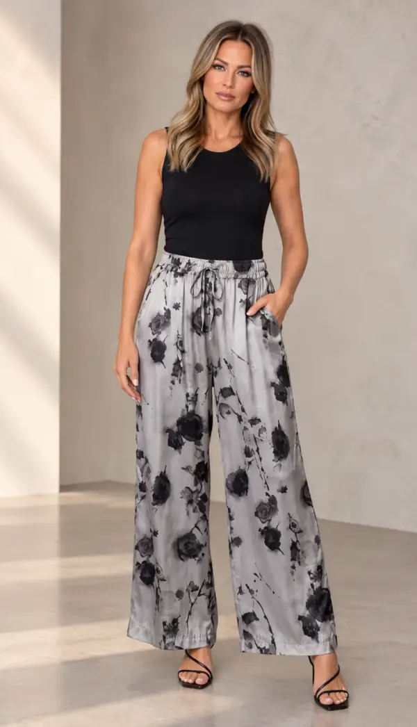 Flora satin trouser