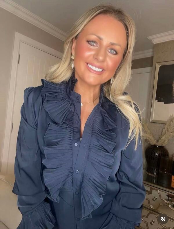 Ruffle shirt navy