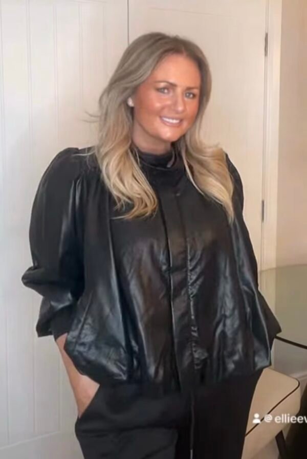 Faux leather bomber