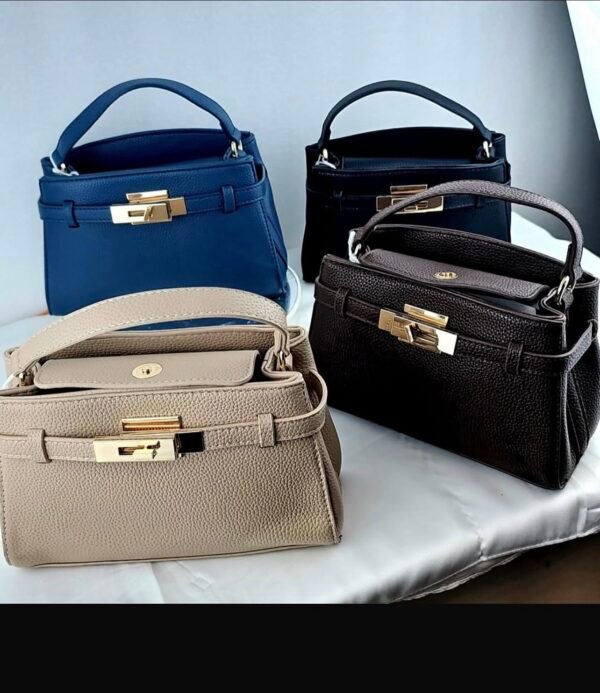 Buckled front gold hardware bag