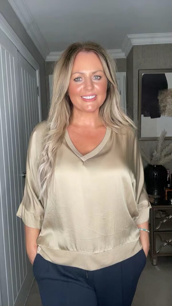 Satin v neck top