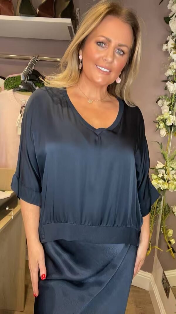 satin v neck top