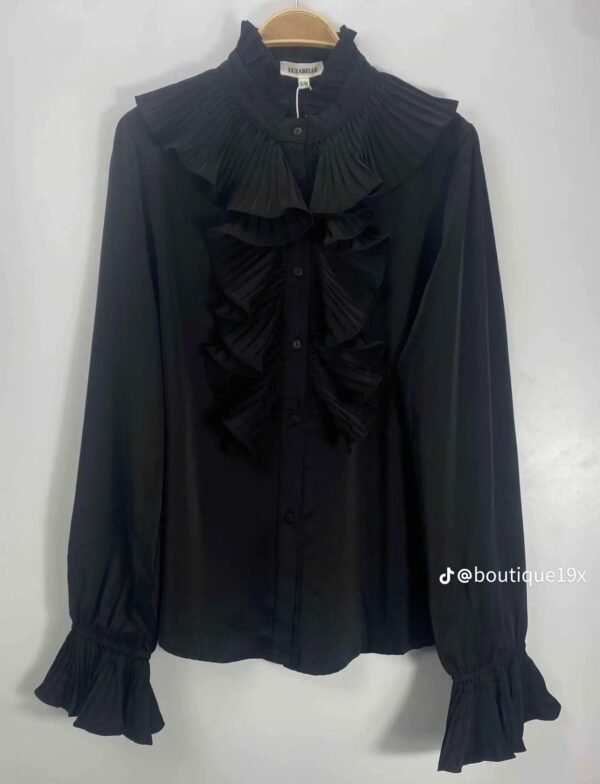 Ruffle shirt black