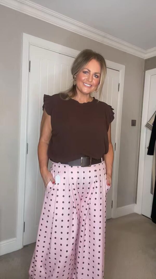 Pokadot flare trouser