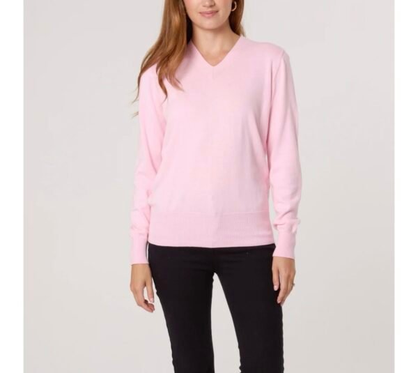 V neck fine knit jumper